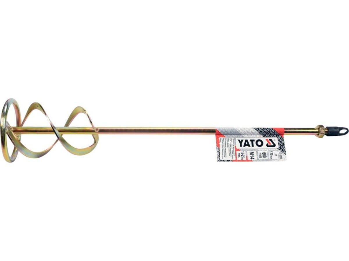 Міксер для буд.сумішей оцинкований YATO: Ø=120 x 600 мм, М14, 15-25 кг [14]