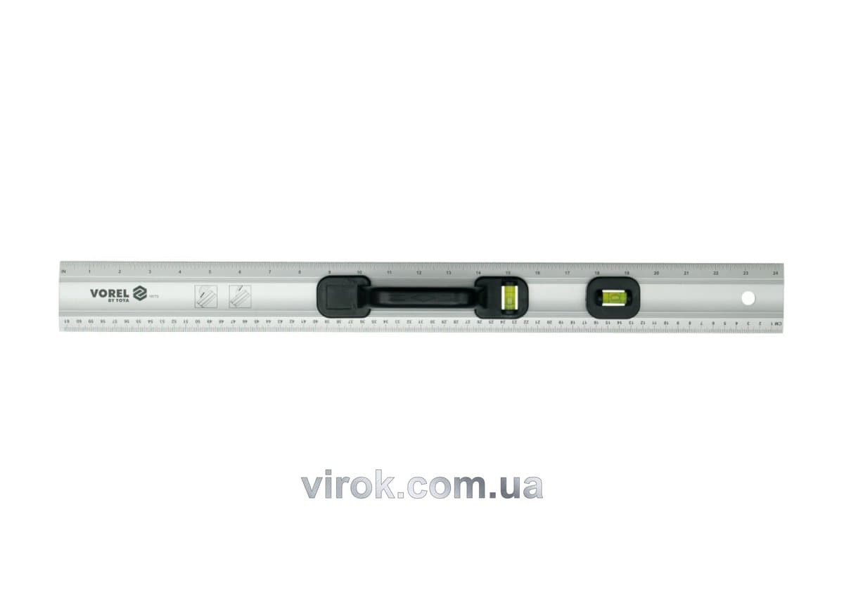 Лінійка столярна VOREL : алюміній, 2 вічка, L= 600 мм [12/24]