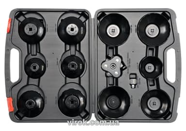 Торцеві головки до оливних фільтрів двигуна М 65 - 120 мм з квадр. 3/8" і 1/2"; компл. 13 шт. [5]