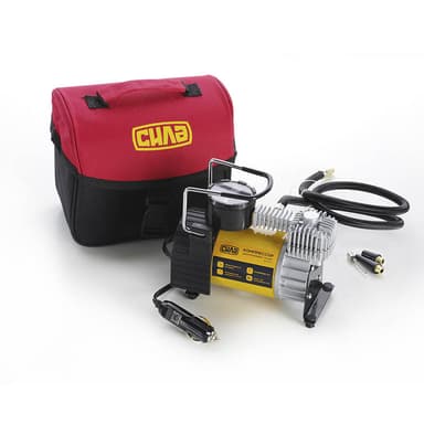 СИЛА Компресор автомобільний однопоршневий ПОСИЛЕНИЙ З АВТОСТОПОМ 37 л/хв 10 Атм (Прикурювач)