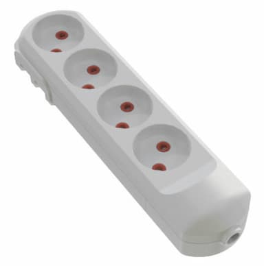 Колодка мережева VIROK: з 4 гніздами без заземлення
