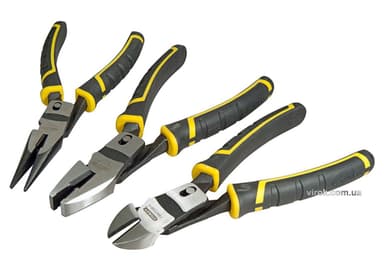 Набір шарнірно-губцевих інструментів STANLEY "FatMax": плоскогубці, довгогубці, кусачки, 3 шт.