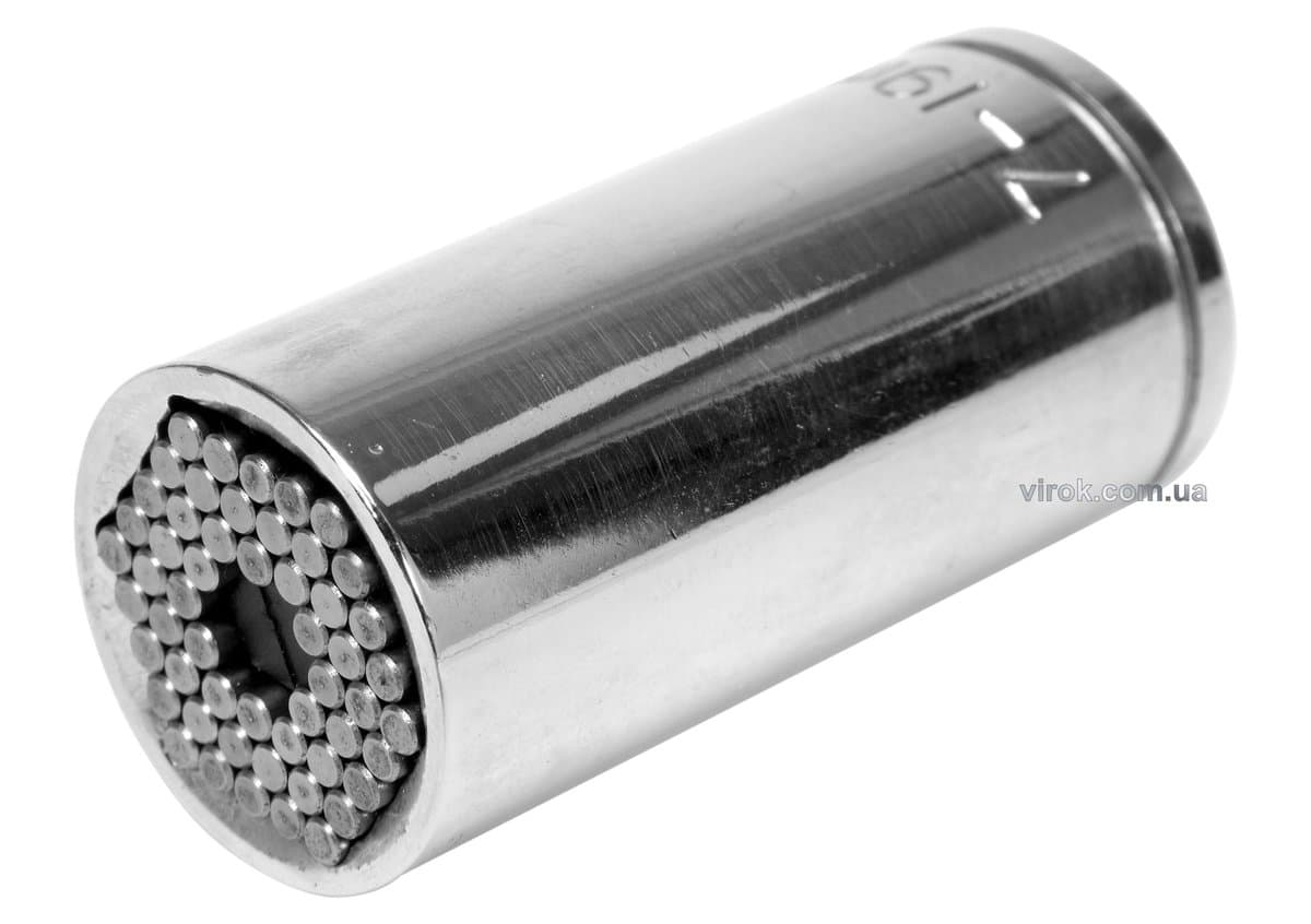 Головка торцева універсальна VOREL : квадрат 3/8", M 7-19, L= 53 мм, CrV [8/48]