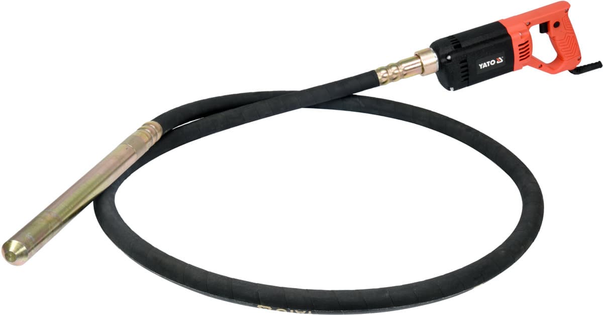 Вібратор для укладання бетону мережевий YATO : 1200 Вт, з булавою l= 3 м, Ø= 35 мм [1/20]