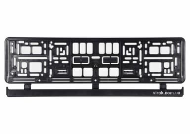 Рамка під номерний знак авто VOREL : чорна, 529 х 132 х 11 мм (пластикова) [50]