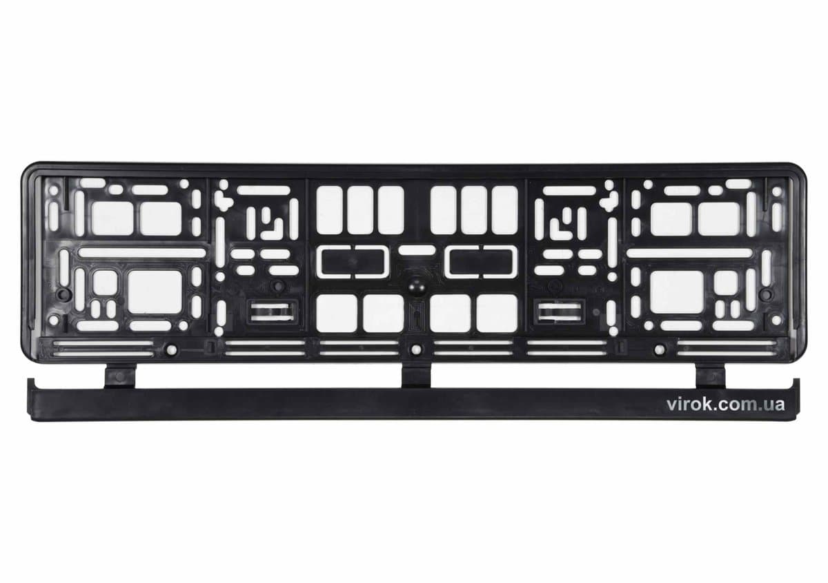 Рамка під номерний знак авто VOREL : чорна, 529 х 132 х 11 мм (пластикова) [50]