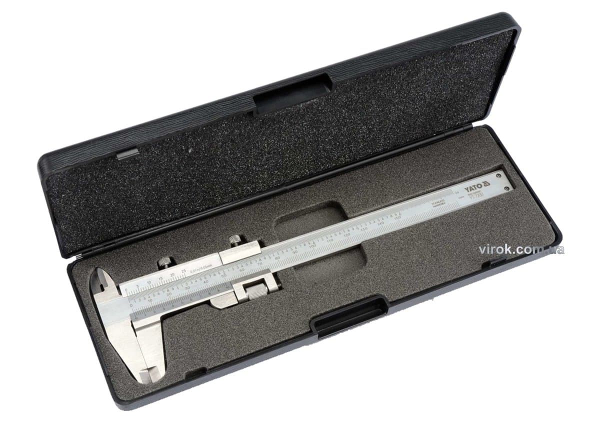 Штангенциркуль YATO : L= 150 мм, точність ± 0,02 мм [50]