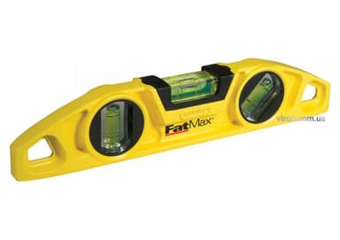 Рівень магнітний STANLEY "FatMax® Torpedo" : L= 22 см, 3 капсули, алюмінієвий корпус