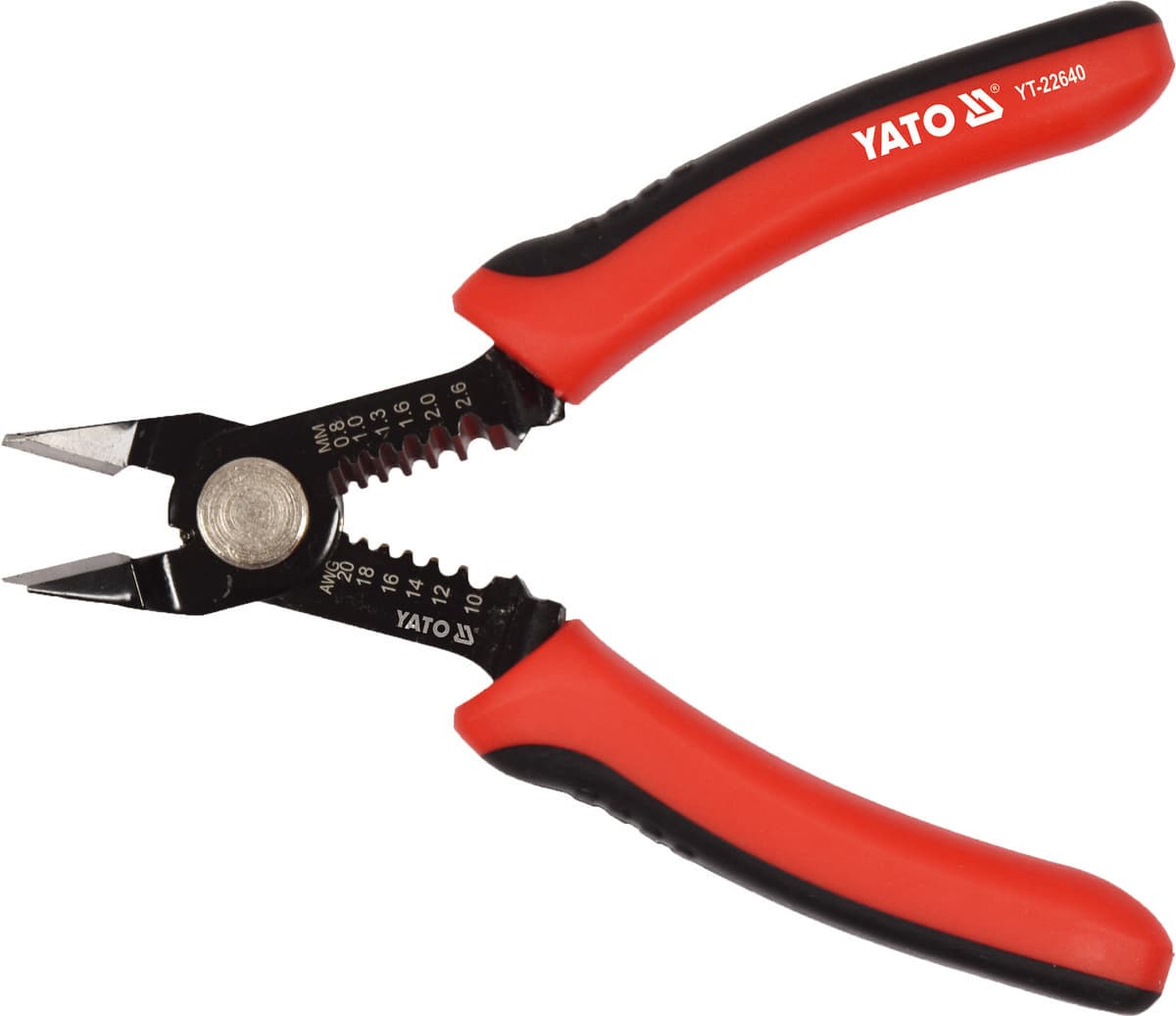 Бокорізи для електропровідників YATO, L=140 мм, зі знімачем ізоляції Ø= 0,8-2.6 мм² [20/120]
