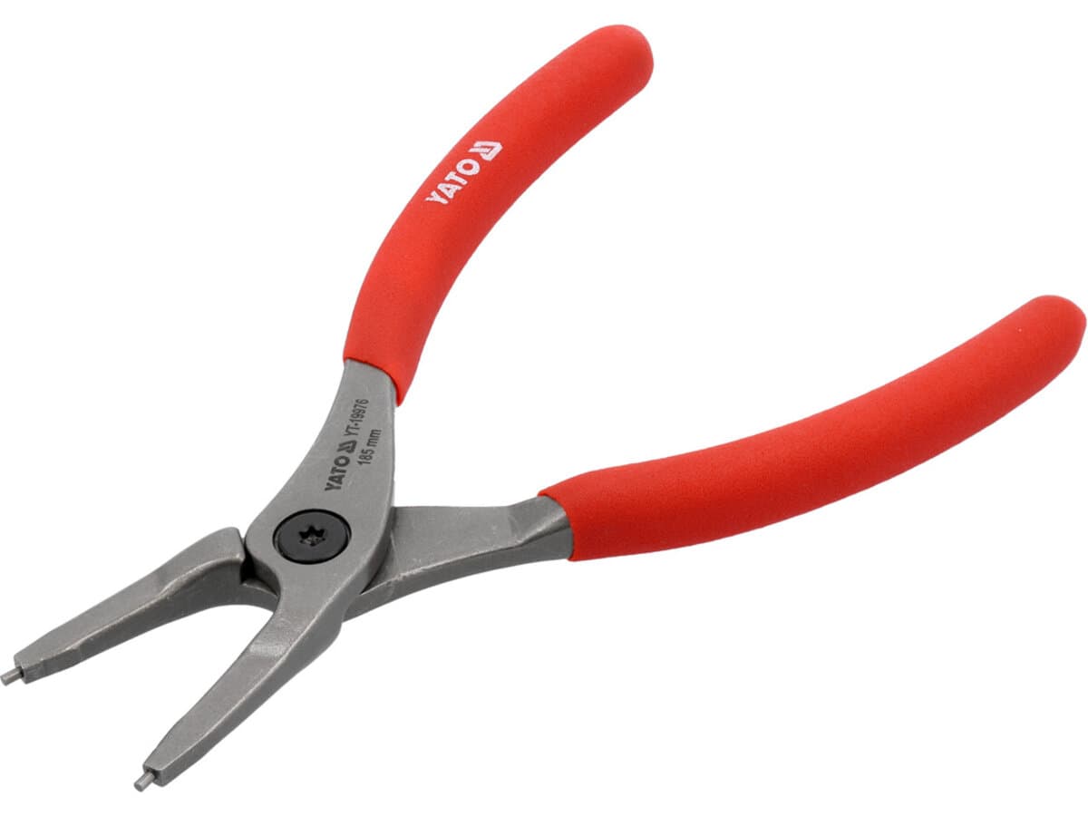 Щипці SEGERA для стопорних кілець YATO прямі стискні, l= 185 мм, розвід- 19-60 мм [6/48]