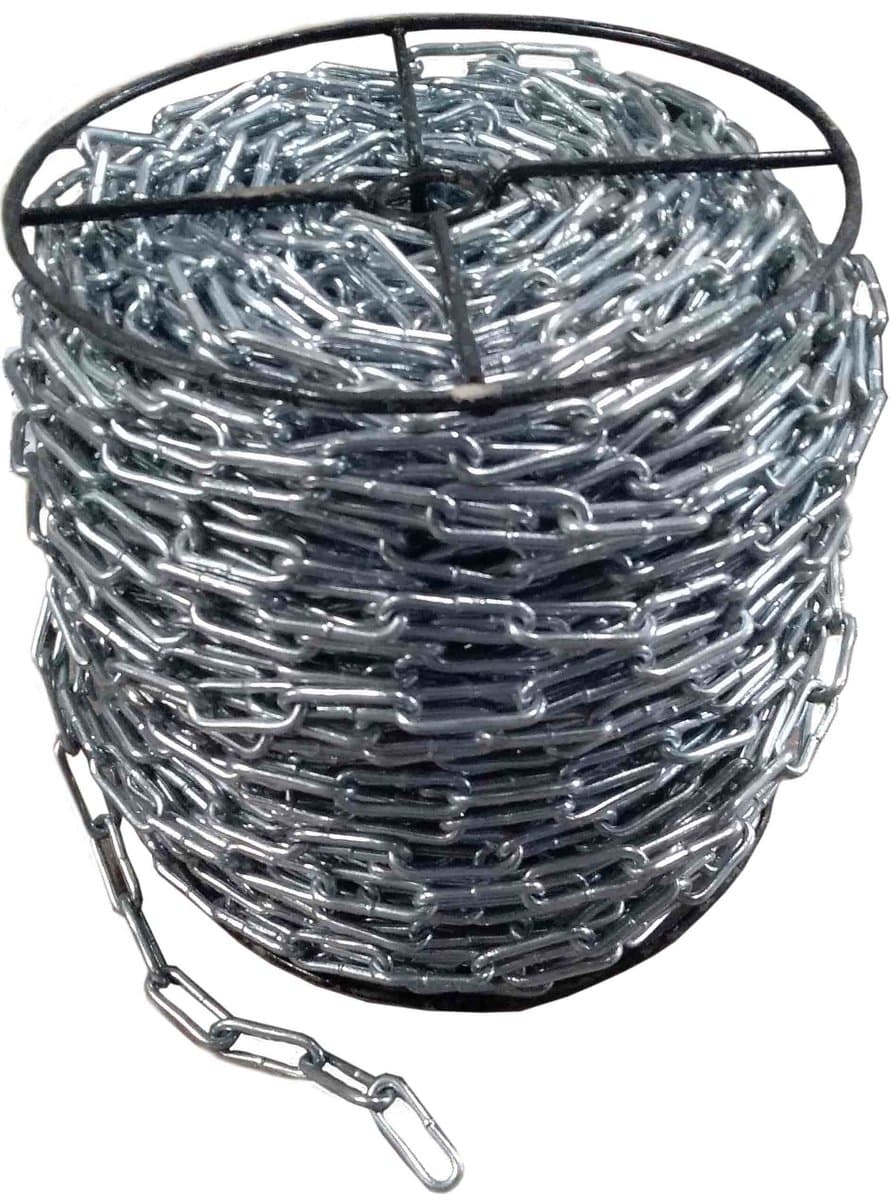 Ланцюг з довгою ланкою оцинкований ТМ "VIROK" DIN 5685C; Ø= 4 мм, 25 кг, l= 95 м ± 1,0% (TR)