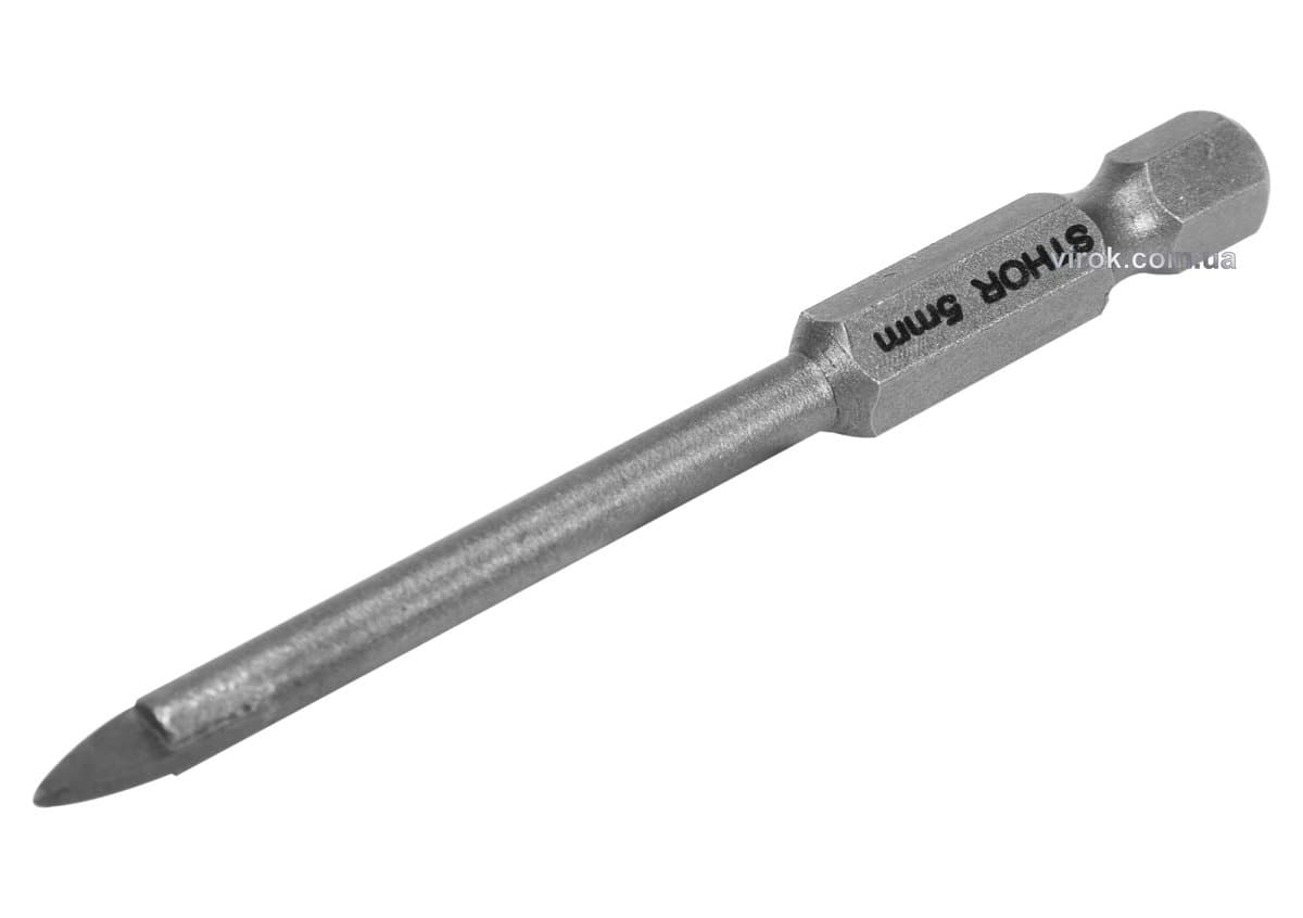 Свердло по склу і кераміці STHOR : YG6X, HEX-1/4", Ø= 5 x 70 мм [125]