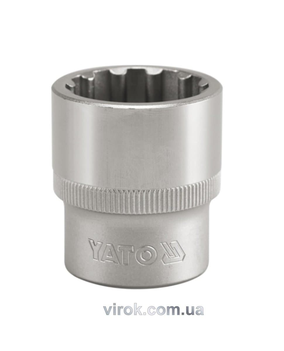 Головка торцева YATO : квадрат 1/2", "Spline", M= 32 мм, L= 45 мм [6/60/120]