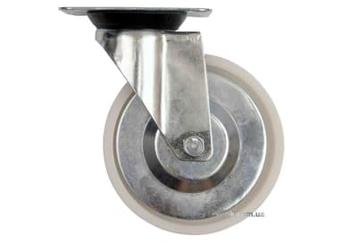 Колесо до візка поліамідове Ø=100 мм, b=31 мм VOREL з обертовою опорою; h=130 мм, навант.-60 кг [32]