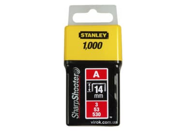 Скоба для степлера STANLEY "Light Duty" тип "А", h= 14 мм, 1000 шт.
