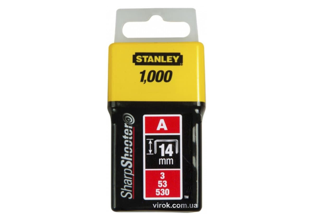 Скоба для степлера STANLEY "Light Duty" тип "А", h= 14 мм, 1000 шт.