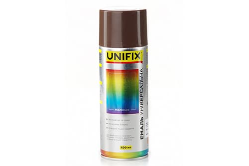 Емаль акрилова універсальна RAL 8028 Коричневий камуфляжний гл. 400мл UNIFIX
