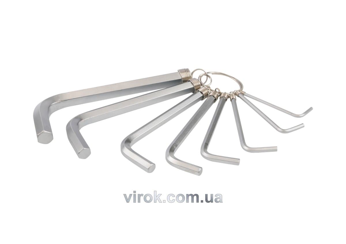 Ключі 6-гранні Г-подібні YATO : Cr-V, М2-10 мм, 8 шт. [12/72]