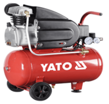 Компресор мережевий YATO 230 В, 1,5 кВт, тиск ≤ 8 Bar, под. повітря- 188 л/хв, ресивер- 50 л