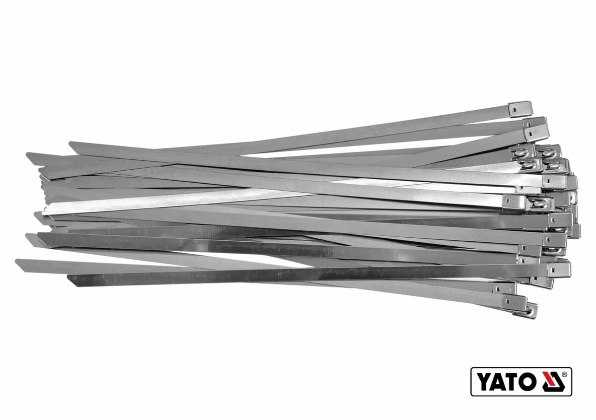 Хомут затискний YATO : 8 х 400 мм з нержавіючої сталі, пак. 50 шт [50]