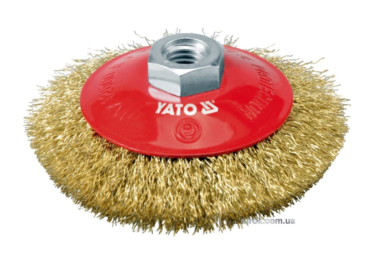 Щітка - крацовка дискова YATO Ø=100 мм з кріпильною гайкою М14 [8/64]