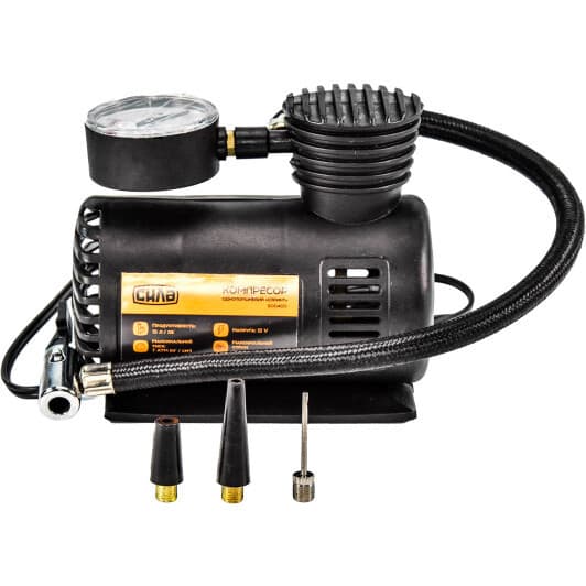 СИЛА Компресор автомобільний однопоршневий МІНІ 15 л / хв 7 Атм (Прикурювач)