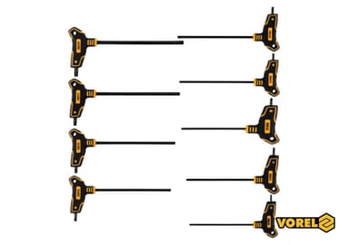 Набір ключів TORX VOREL : тип "Т", Т10-T50, L= 100-200 мм, Cr-V 6150, 9 шт [12/24]