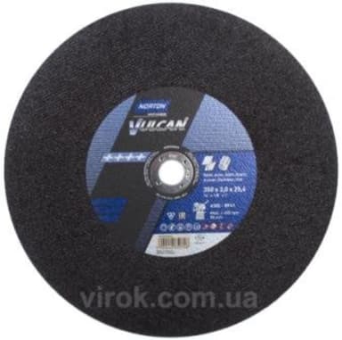Диск відрізний по металу і нержав. сталі тм "NORTON VULCAN"; Ø= 350х25,4 мм, t= 3.0 мм