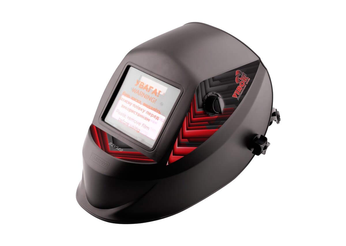 Маска зварювальника VIROK з автозатемнювальним світлофільтром,110 х 90 мм(100x70 мм) PRO PLUS