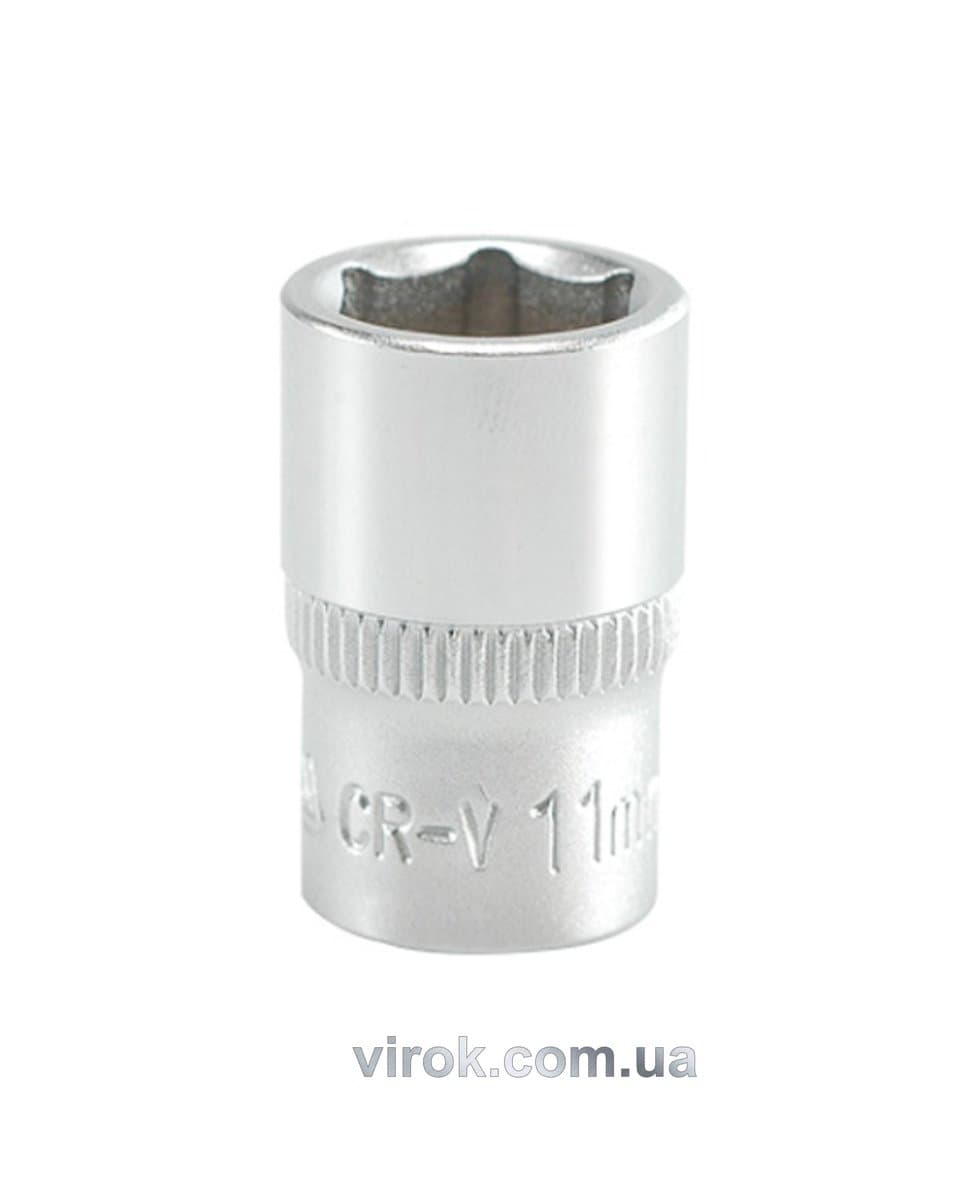 Головка торцева 6-гранна YATO : квадрат 1/4", М= 11 мм, L= 25 мм [24/240/400]