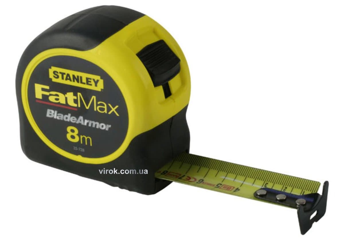 Рулетка STANLEY "FatMax Blade Armor" : L= 8 м x 32 мм, сталева стрічка з покр. Blade Armor
