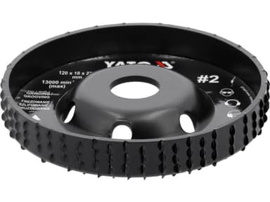 Диск-фреза випуклий до КШМ YATO по дереву, шпаклівці, гіпсу; Ø=120/22.2 мм, t= 18 мм шорстк № 2 [10]