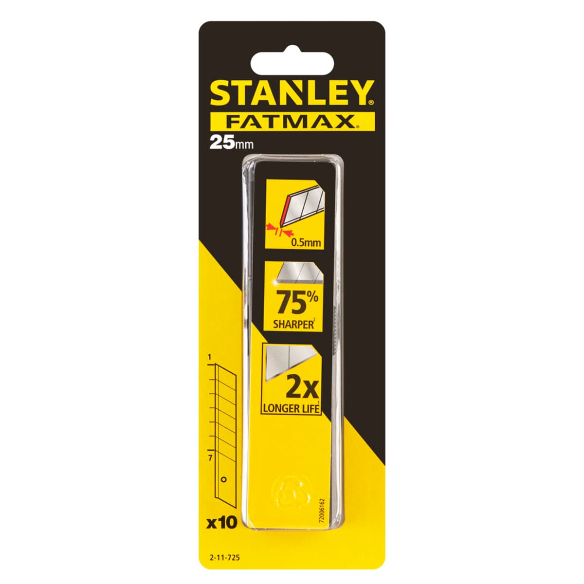 Леза змінні з відломними сегментами STANLEY "FatMax" : M= 25 мм. 10 (Шт/Уп.)