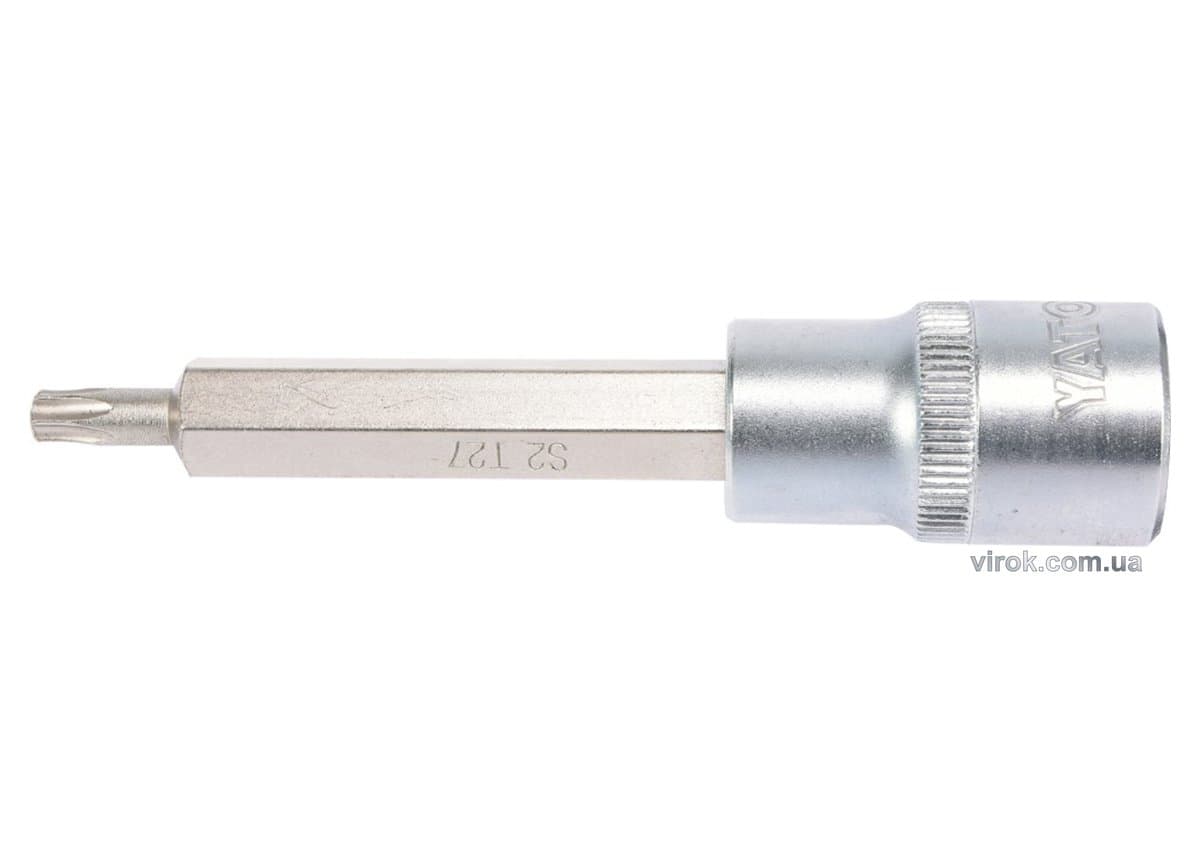 Головка торцева YATO квадрат 1/2 "TORX" подовжена Т27, L= 100 мм [20/120]