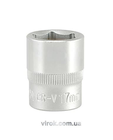 Головка торцева 6-гранна YATO : квадрат 3/8", М= 17 мм, L= 30 мм [12/120/240]