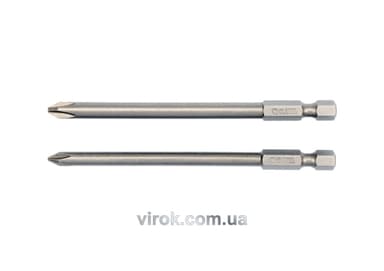 Набір насадок викруткових YATO : "Philips" PH1,PH2, L= 100 мм, квадрат 1/4". 2 шт. [25/100]
