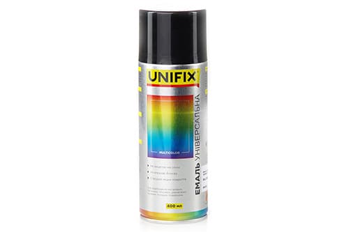 Емаль акрилова універсальна RAL 9005 Чорний гл. 400мл UNIFIX