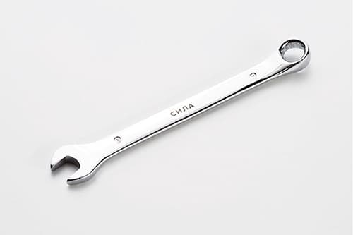 Ключ ріжково-накидний полірований CrV 9мм СИЛА