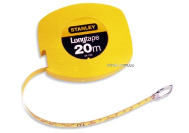 Рулетка вимірювальна STANLEY "LongTape" l= 20 м, b= 9.5 мм. стальна, ударостійк .корпус
