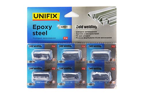 Холодне зварювання сіре 6*10г (блістер) UNIFIX