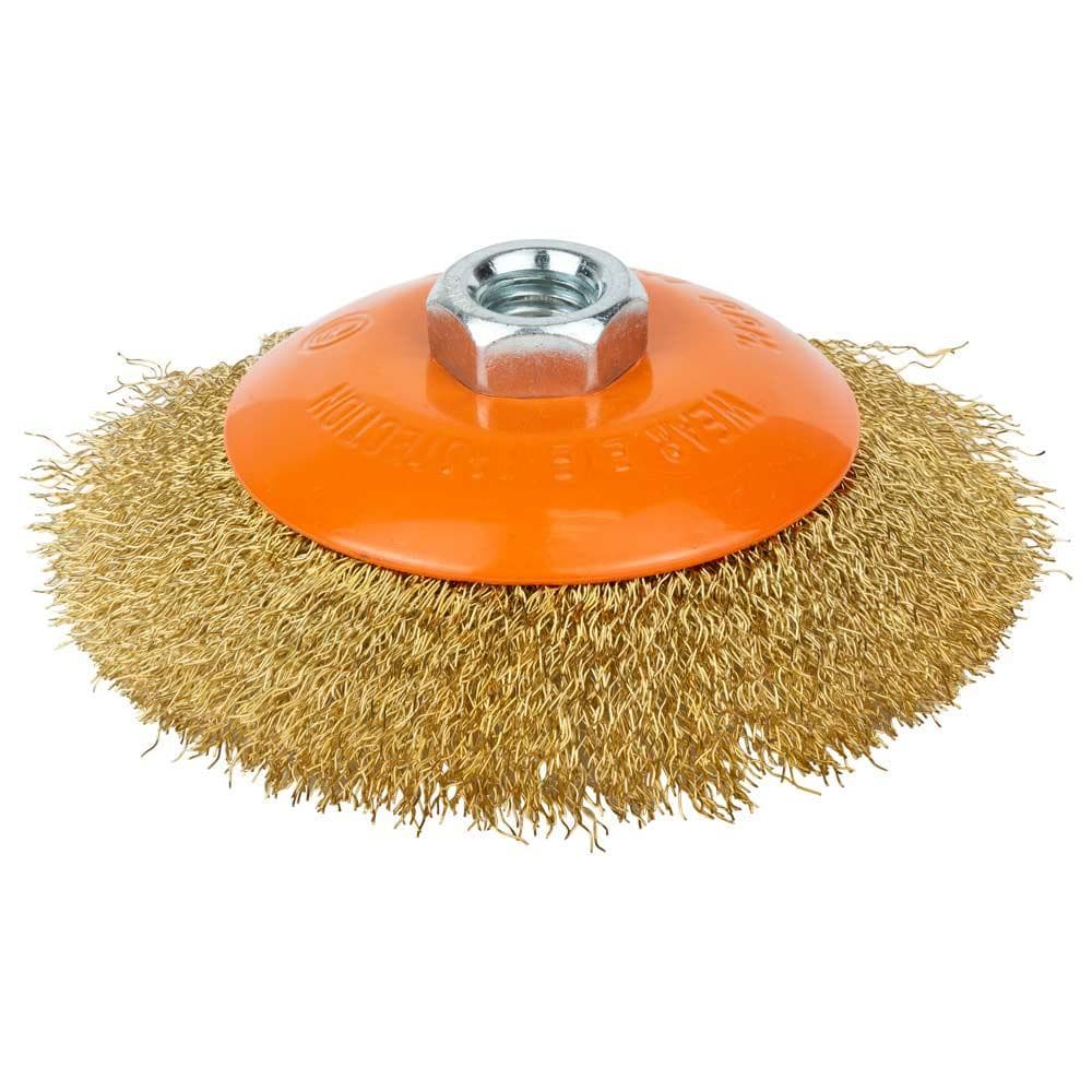 SIGMA Щітка для металу дротяна конусна Ø 115 мм М14 × 2 мм (латунь) Grad