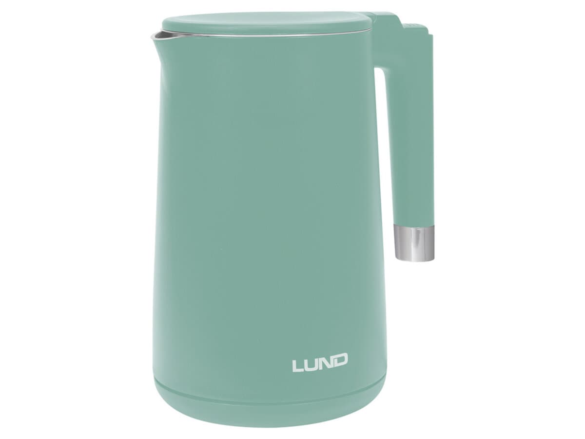 Електрочайник з термостатом з нержавіючої сталі LUND 1,5 л бірюзовий, 2200 Вт, живл від мережі 230 В