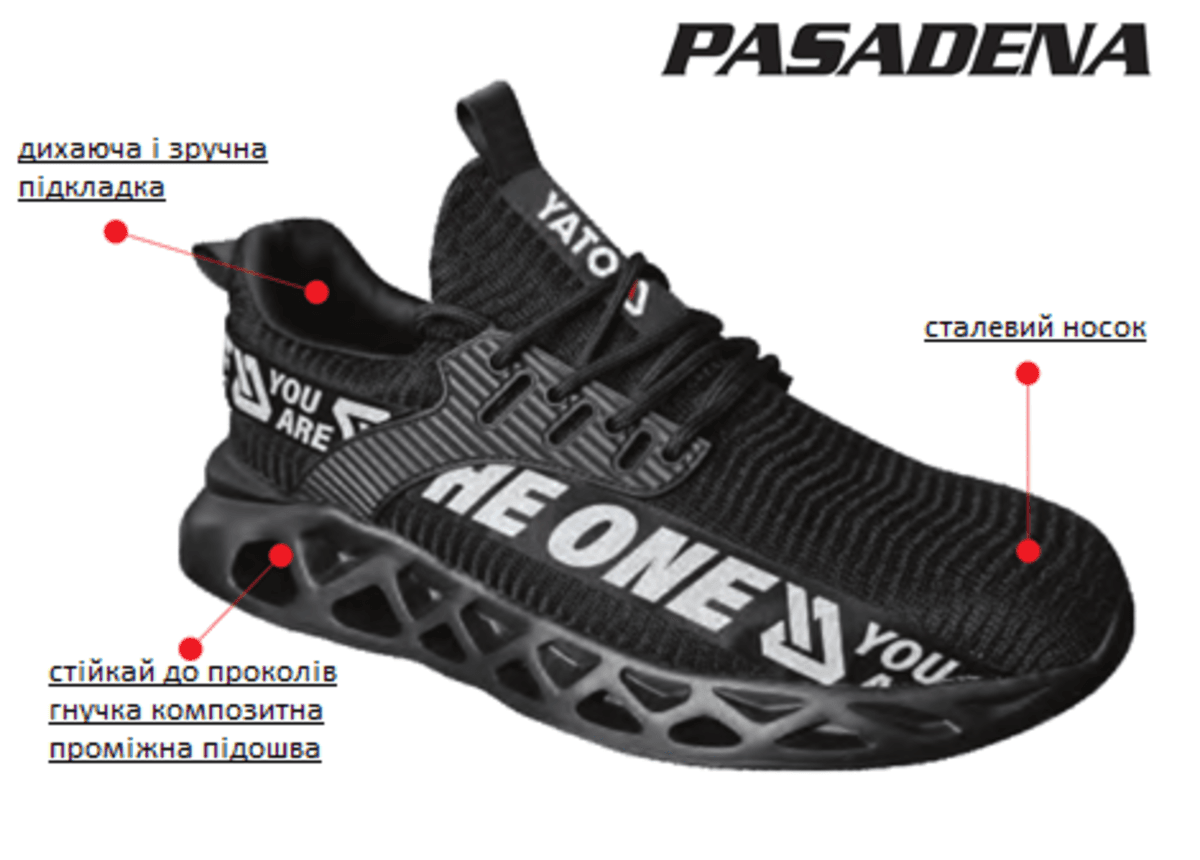 Туфлі робочі нейлонові YATO PASADENA SB, розм. 40, з гумовою підошвою