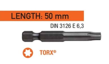 Насадка викруткова USH Industry "тонке жало" TORX T15 x 50 мм. подовжена Уп. 10 шт.