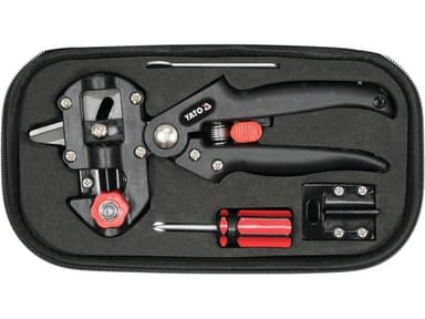 Сікатор для щеплення гілок YATO з 2 функціями і 3 вида лез з обладунками в футлярі [20]