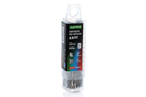 Свердло по металу HSS/M2 (6542) Ø2,5мм (тубус, кратно 10шт) PRO APRO