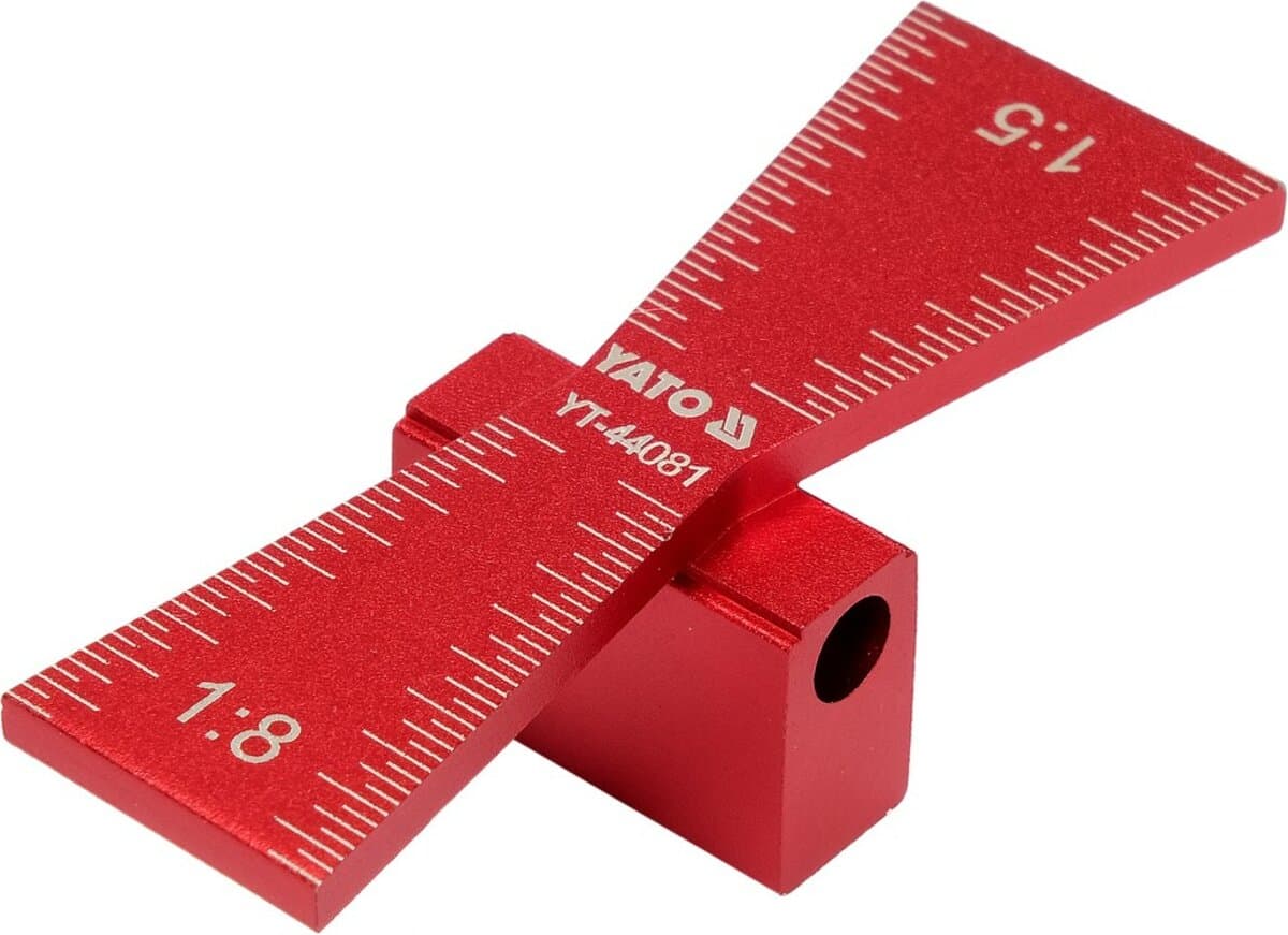 Шаблон розмічальний YATO контур "ластівковий хвіст" зі шкалою, 64х 23х 18 мм [50]