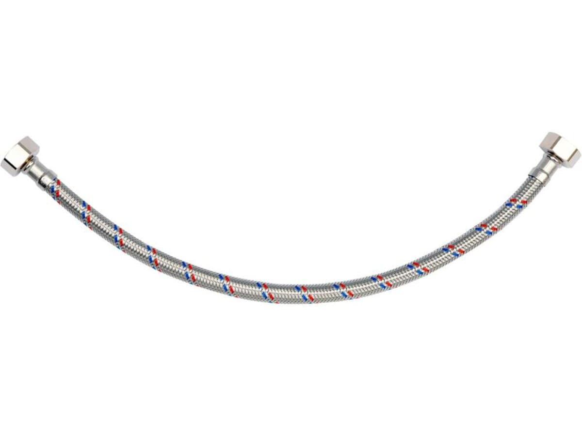 Шланг водопровідний з опліткою з нерж сталі FALA l= 400мм, Ø= 8/12, з'єднання F-1/2" х F-1/2" 1 МПа