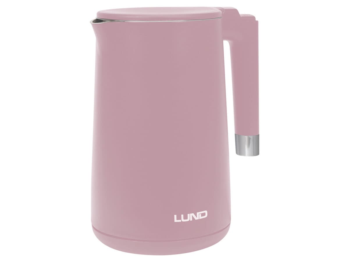 Електрочайник з термостатом з нержавіючої сталі LUND 1,5 л, розовий, 2200 Вт, живл від мережі 230 В