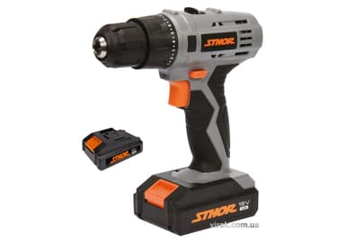 Шуруповерт акумуляторний STHOR : 18V Li-Ion. 2 акум. 1,3 АхГод, КМ- 22 Nm, патрон Ø≤10 мм [5/90]